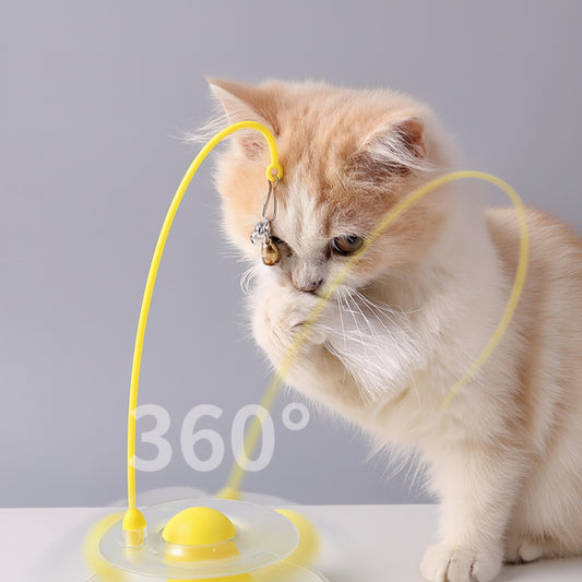Petity Interactive Cat Tumbler Toy with Feather & Bell