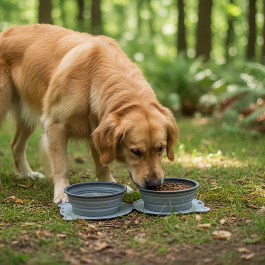 Petity Foldable Silicone Dog & Cat Travel Bowl – Non-Slip, Anti-Choking