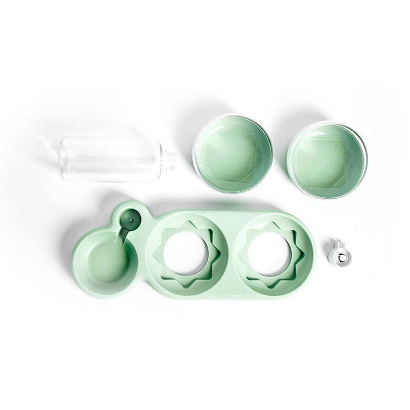 Petity Raised Pet Feeder with Water Fountain – Double Bowl for Cats & Dogs