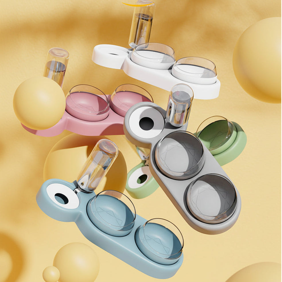 Petity Raised Pet Feeder with Water Fountain – Double Bowl for Cats & Dogs