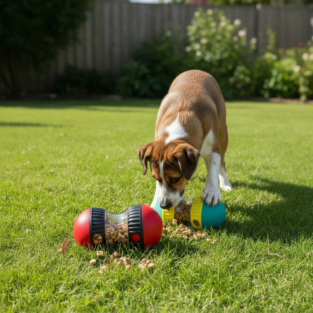 Petity Interactive Dog Tumbler Toy - Food Dispensing Puzzle Ball for Mental Stimulation
