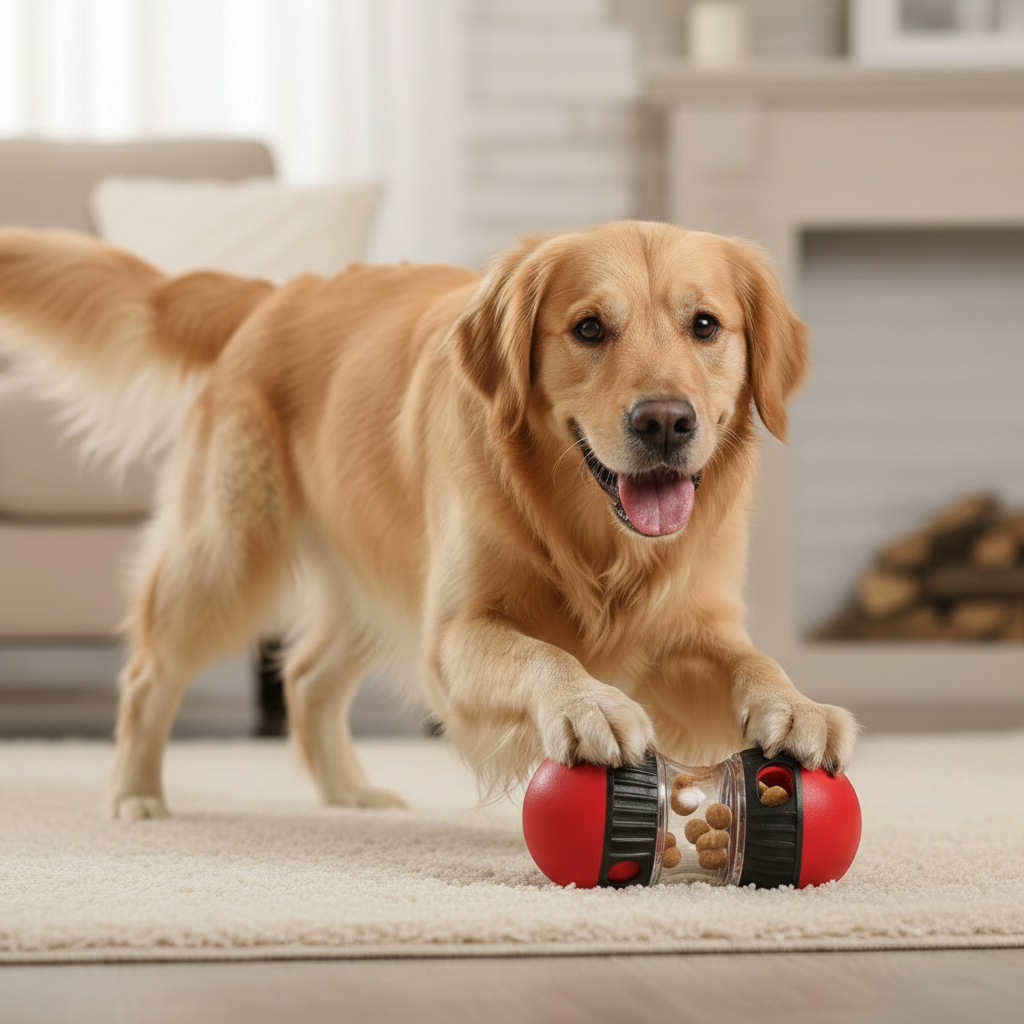 Petity Interactive Dog Tumbler Toy - Food Dispensing Puzzle Ball for Mental Stimulation