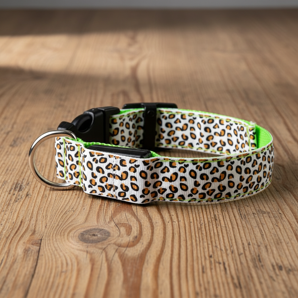 Petity LED Dog Collar Safety Rechargeable Adjustable Nylon Collar for Small & Medium Dogs