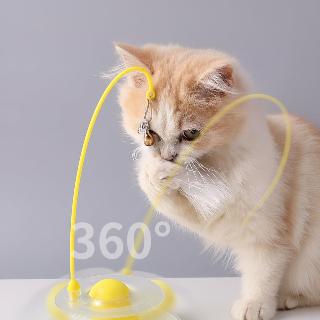 Petity Interactive Cat Tumbler Toy with Feather & Bell